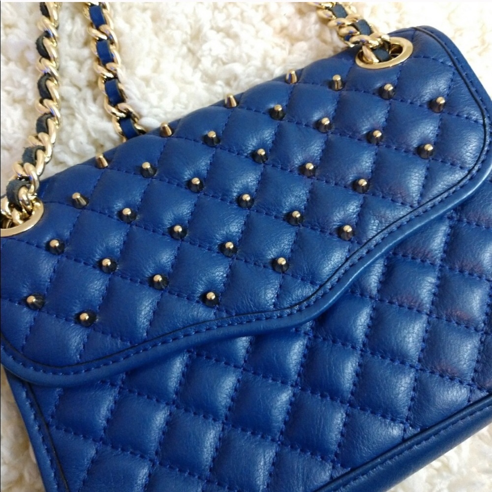 Rebecca mink off blue purse